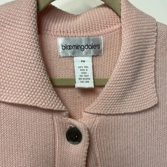 Bloomingdale’s pink sweater coat - Picture 3 of 3